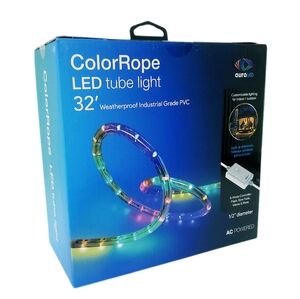 Aura LED Indoor/Outdoor 32ft Plug in Multi Color Change LED Tube Light Rope New